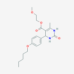 molecular formula C20H28N2O5 B383888 2-Methoxyethyl 6-methyl-2-oxo-4-[4-(pentyloxy)phenyl]-1,2,3,4-tetrahydropyrimidine-5-carboxylate CAS No. 500105-44-2
