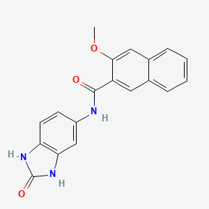 molecular formula C19H15N3O3 B3838891 3-methoxy-N-(2-oxo-2,3-dihydro-1H-benzimidazol-5-yl)-2-naphthamide 