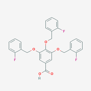 molecular formula C28H21F3O5 B3838898 3,4,5-tris[(2-fluorobenzyl)oxy]benzoic acid 