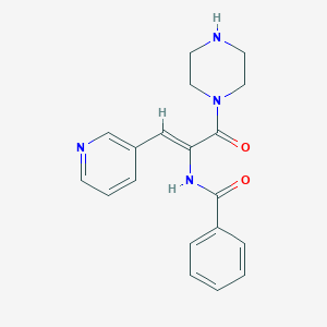 molecular formula C19H20N4O2 B3838906 N-[1-(1-piperazinylcarbonyl)-2-(3-pyridinyl)vinyl]benzamide 