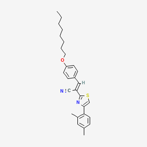 molecular formula C28H32N2OS B3838916 2-[4-(2,4-dimethylphenyl)-1,3-thiazol-2-yl]-3-[4-(octyloxy)phenyl]acrylonitrile 
