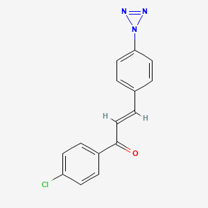 molecular formula C15H10ClN3O B3838928 1-(4-chlorophenyl)-3-[4-(1H-triaziren-1-yl)phenyl]-2-propen-1-one 