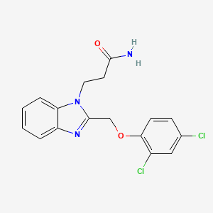 molecular formula C17H15Cl2N3O2 B3838934 3-{2-[(2,4-dichlorophenoxy)methyl]-1H-benzimidazol-1-yl}propanamide 