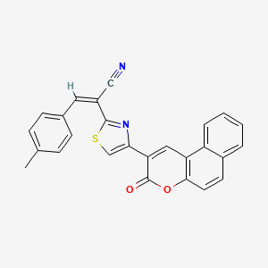 3-(4-methylphenyl)-2-[4-(3-oxo-3H-benzo[f]chromen-2-yl)-1,3-thiazol-2-yl]acrylonitrile