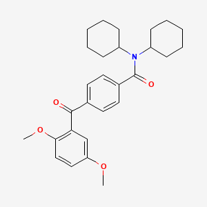 molecular formula C28H35NO4 B3838955 N,N-dicyclohexyl-4-(2,5-dimethoxybenzoyl)benzamide 
