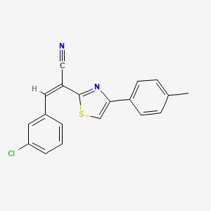 molecular formula C19H13ClN2S B3838956 3-(3-chlorophenyl)-2-[4-(4-methylphenyl)-1,3-thiazol-2-yl]acrylonitrile 