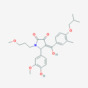 (4E)-5-(4-hydroxy-3-methoxyphenyl)-4-[hydroxy-[3-methyl-4-(2-methylpropoxy)phenyl]methylidene]-1-(3-methoxypropyl)pyrrolidine-2,3-dione