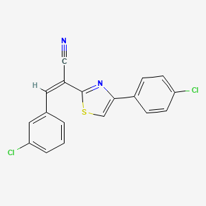 molecular formula C18H10Cl2N2S B3838970 3-(3-chlorophenyl)-2-[4-(4-chlorophenyl)-1,3-thiazol-2-yl]acrylonitrile 