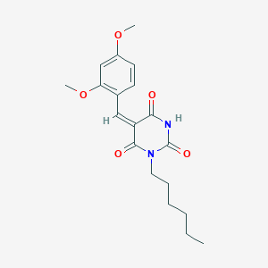 molecular formula C19H24N2O5 B3838972 5-(2,4-dimethoxybenzylidene)-1-hexyl-2,4,6(1H,3H,5H)-pyrimidinetrione 
