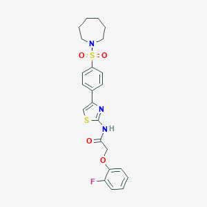 B383902 N-{4-[4-(azepan-1-ylsulfonyl)phenyl]-1,3-thiazol-2-yl}-2-(2-fluorophenoxy)acetamide CAS No. 500105-14-6