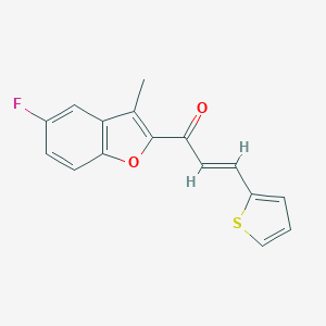 molecular formula C16H11FO2S B383907 1-(5-氟-3-甲基-1-苯并呋喃-2-基)-3-(2-噻吩基)-2-丙烯-1-酮 