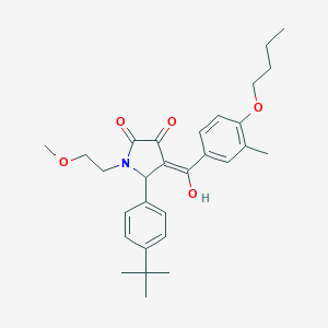 molecular formula C29H37NO5 B383908 (4E)-4-[(4-butoxy-3-methylphenyl)-hydroxymethylidene]-5-(4-tert-butylphenyl)-1-(2-methoxyethyl)pyrrolidine-2,3-dione CAS No. 500197-58-0