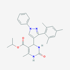 propan-2-yl 6-methyl-2-oxo-4-[1-phenyl-3-(2,4,6-trimethylphenyl)pyrazol-4-yl]-3,4-dihydro-1H-pyrimidine-5-carboxylate
