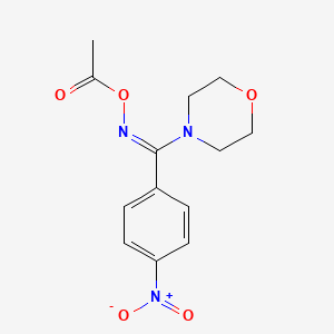 molecular formula C13H15N3O5 B3839108 N-(acetyloxy)-1-(4-morpholinyl)-1-(4-nitrophenyl)methanimine 