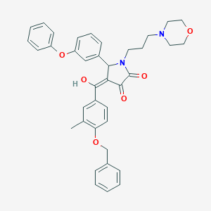 molecular formula C38H38N2O6 B383912 4-[4-(Benzyloxy)-3-methylbenzoyl]-3-hydroxy-1-[3-(4-morpholinyl)propyl]-5-(3-phenoxyphenyl)-1,5-dihydro-2H-pyrrol-2-one 