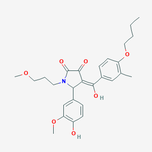 (4E)-4-[(4-butoxy-3-methylphenyl)-hydroxymethylidene]-5-(4-hydroxy-3-methoxyphenyl)-1-(3-methoxypropyl)pyrrolidine-2,3-dione