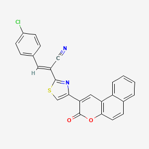 3-(4-chlorophenyl)-2-[4-(3-oxo-3H-benzo[f]chromen-2-yl)-1,3-thiazol-2-yl]acrylonitrile