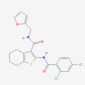 molecular formula C21H18Cl2N2O3S B383914 2-[(2,4-dichlorobenzoyl)amino]-N-(2-furylmethyl)-4,5,6,7-tetrahydro-1-benzothiophene-3-carboxamide 