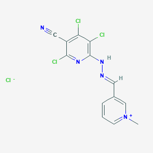 molecular formula C13H9Cl4N5 B3839140 1-methyl-3-[2-(3,4,6-trichloro-5-cyano-2-pyridinyl)carbonohydrazonoyl]pyridinium chloride 