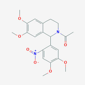 molecular formula C21H24N2O7 B3839142 2-acetyl-1-(4,5-dimethoxy-2-nitrophenyl)-6,7-dimethoxy-1,2,3,4-tetrahydroisoquinoline 