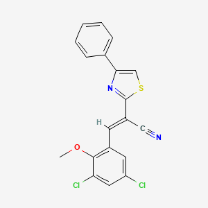 molecular formula C19H12Cl2N2OS B3839146 3-(3,5-dichloro-2-methoxyphenyl)-2-(4-phenyl-1,3-thiazol-2-yl)acrylonitrile CAS No. 5309-21-7