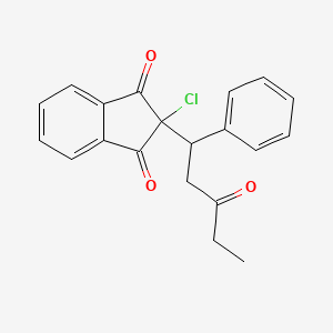 molecular formula C20H17ClO3 B3839150 2-chloro-2-(3-oxo-1-phenylpentyl)-1H-indene-1,3(2H)-dione CAS No. 42581-24-8