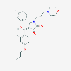 molecular formula C30H38N2O5 B383916 (4E)-4-[(4-butoxy-2-methylphenyl)-hydroxymethylidene]-5-(4-methylphenyl)-1-(3-morpholin-4-ylpropyl)pyrrolidine-2,3-dione CAS No. 497075-62-4