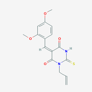 molecular formula C16H16N2O4S B3839163 1-allyl-5-(2,4-dimethoxybenzylidene)-2-thioxodihydro-4,6(1H,5H)-pyrimidinedione 