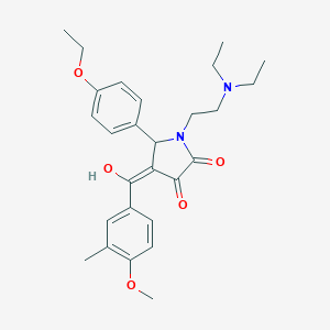 molecular formula C27H34N2O5 B383919 1-[2-(diethylamino)ethyl]-5-(4-ethoxyphenyl)-3-hydroxy-4-(4-methoxy-3-methylbenzoyl)-1,5-dihydro-2H-pyrrol-2-one CAS No. 497942-22-0