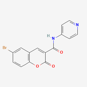 molecular formula C15H9BrN2O3 B3839190 6-bromo-2-oxo-N-4-pyridinyl-2H-chromene-3-carboxamide 