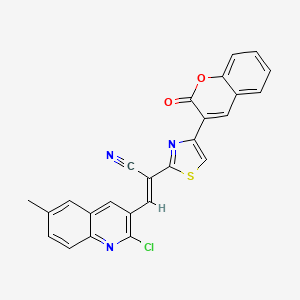 molecular formula C25H14ClN3O2S B3839198 3-(2-chloro-6-methyl-3-quinolinyl)-2-[4-(2-oxo-2H-chromen-3-yl)-1,3-thiazol-2-yl]acrylonitrile 