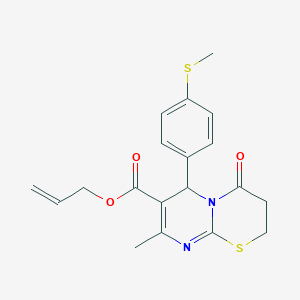 molecular formula C19H20N2O3S2 B383920 allyl 8-methyl-6-[4-(methylsulfanyl)phenyl]-4-oxo-3,4-dihydro-2H,6H-pyrimido[2,1-b][1,3]thiazine-7-carboxylate 