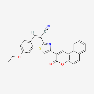 molecular formula C27H18N2O3S B3839209 3-(4-ethoxyphenyl)-2-[4-(3-oxo-3H-benzo[f]chromen-2-yl)-1,3-thiazol-2-yl]acrylonitrile 