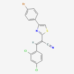molecular formula C18H9BrCl2N2S B3839214 2-[4-(4-bromophenyl)-1,3-thiazol-2-yl]-3-(2,4-dichlorophenyl)acrylonitrile 
