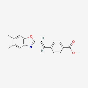 molecular formula C19H17NO3 B3839218 methyl 4-[2-(5,6-dimethyl-1,3-benzoxazol-2-yl)vinyl]benzoate CAS No. 2702-44-5