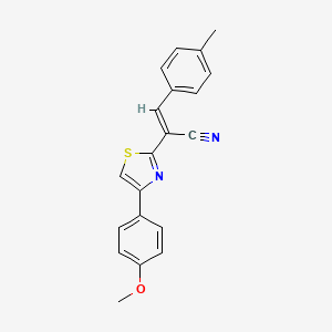 molecular formula C20H16N2OS B3839222 2-[4-(4-methoxyphenyl)-1,3-thiazol-2-yl]-3-(4-methylphenyl)acrylonitrile 