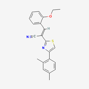 molecular formula C22H20N2OS B3839236 2-[4-(2,4-dimethylphenyl)-1,3-thiazol-2-yl]-3-(2-ethoxyphenyl)acrylonitrile 