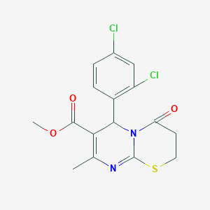 molecular formula C16H14Cl2N2O3S B383927 methyl 6-(2,4-dichlorophenyl)-8-methyl-4-oxo-3,4-dihydro-2H,6H-pyrimido[2,1-b][1,3]thiazine-7-carboxylate 