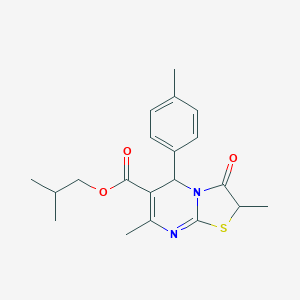 molecular formula C20H24N2O3S B383928 isobutyl 2,7-dimethyl-5-(4-methylphenyl)-3-oxo-2,3-dihydro-5H-[1,3]thiazolo[3,2-a]pyrimidine-6-carboxylate 