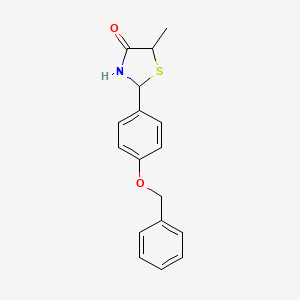 molecular formula C17H17NO2S B3839280 2-[4-(benzyloxy)phenyl]-5-methyl-1,3-thiazolidin-4-one 