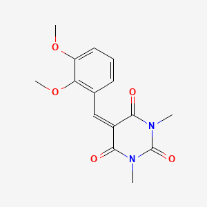 molecular formula C15H16N2O5 B3839284 5-(2,3-dimethoxybenzylidene)-1,3-dimethyl-2,4,6(1H,3H,5H)-pyrimidinetrione 