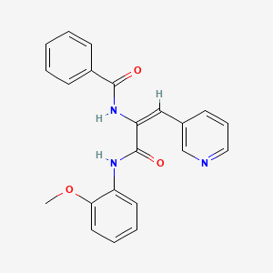 molecular formula C22H19N3O3 B3839286 N-[1-{[(2-methoxyphenyl)amino]carbonyl}-2-(3-pyridinyl)vinyl]benzamide 