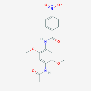 molecular formula C17H17N3O6 B3839290 N-[4-(acetylamino)-2,5-dimethoxyphenyl]-4-nitrobenzamide 