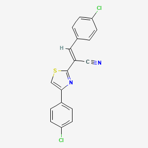 molecular formula C18H10Cl2N2S B3839292 3-(4-chlorophenyl)-2-[4-(4-chlorophenyl)-1,3-thiazol-2-yl]acrylonitrile 