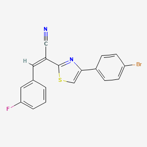molecular formula C18H10BrFN2S B3839298 2-[4-(4-bromophenyl)-1,3-thiazol-2-yl]-3-(3-fluorophenyl)acrylonitrile 