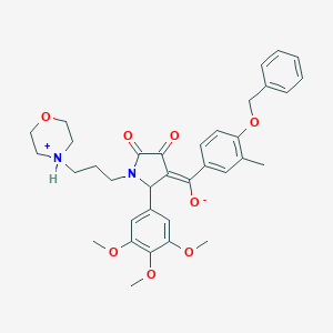 (E)-[4-(benzyloxy)-3-methylphenyl]{1-[3-(morpholin-4-ium-4-yl)propyl]-4,5-dioxo-2-(3,4,5-trimethoxyphenyl)pyrrolidin-3-ylidene}methanolate