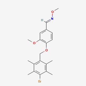 molecular formula C20H24BrNO3 B3839302 4-[(4-bromo-2,3,5,6-tetramethylbenzyl)oxy]-3-methoxybenzaldehyde O-methyloxime 