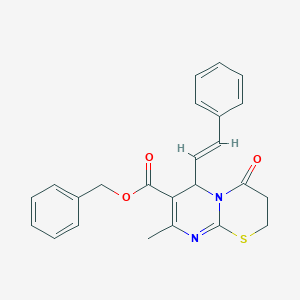molecular formula C24H22N2O3S B383932 benzyl 8-methyl-4-oxo-6-(2-phenylvinyl)-3,4-dihydro-2H,6H-pyrimido[2,1-b][1,3]thiazine-7-carboxylate 