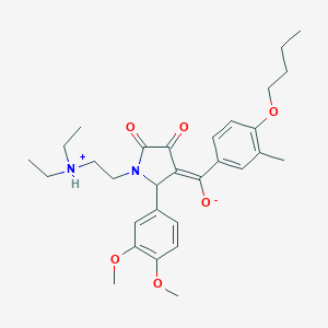 molecular formula C30H40N2O6 B383933 (E)-(4-butoxy-3-methylphenyl)-[1-[2-(diethylazaniumyl)ethyl]-2-(3,4-dimethoxyphenyl)-4,5-dioxopyrrolidin-3-ylidene]methanolate CAS No. 500270-35-9