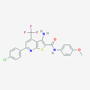 3-amino-6-(4-chlorophenyl)-N-(4-methoxyphenyl)-4-(trifluoromethyl)thieno[2,3-b]pyridine-2-carboxamide